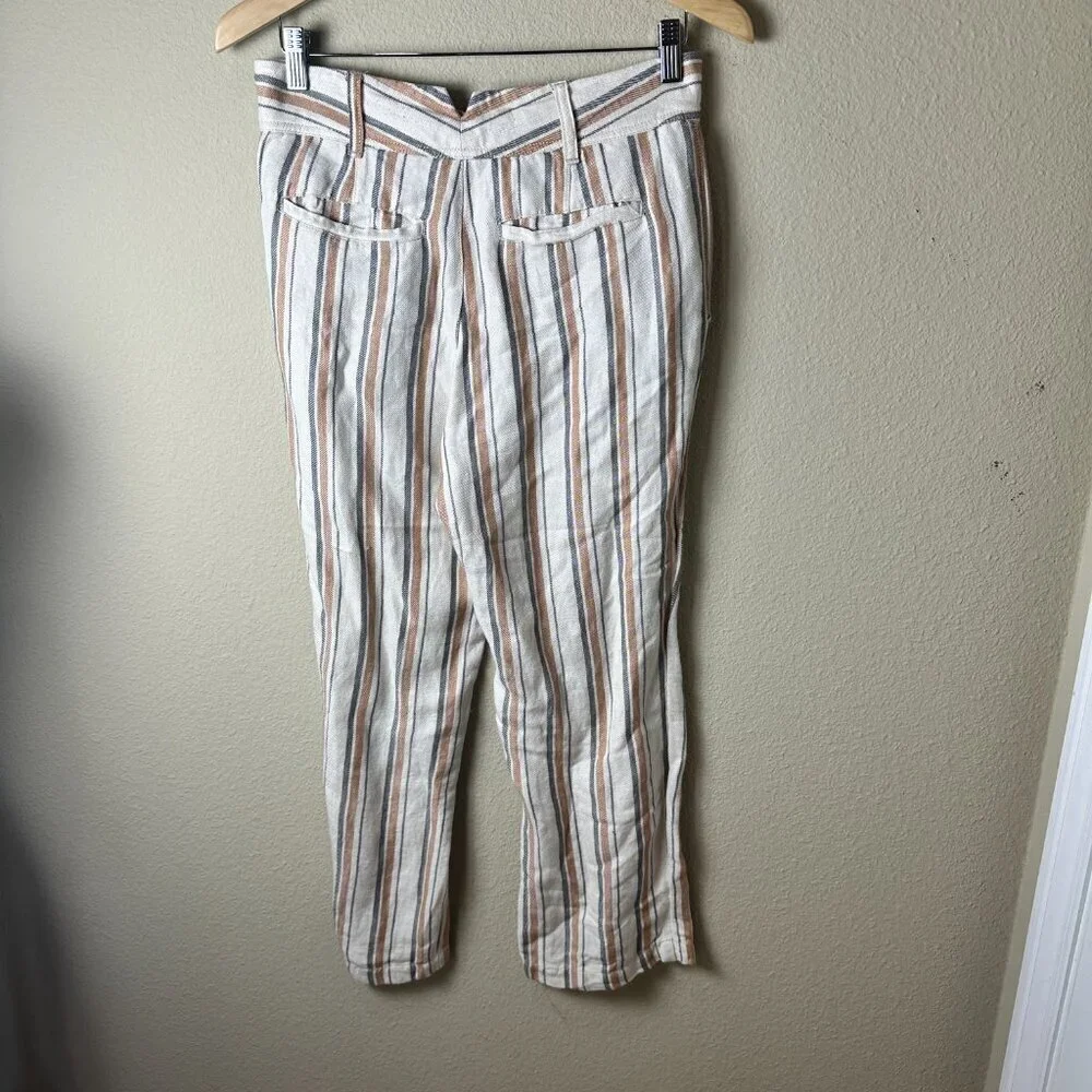 FREE PEOPLE Striped Linen Beachy Wide Leg Pants Trousers - Size 2